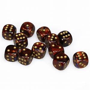 Chessex Dice: D6 Block 16mm - Scarab - Blue-Blood with Gold (CHX 27619) - Gamescape