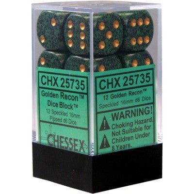 Chessex Dice: D6 Block 16mm - Speckled - Golden Recon (CHX 25735) - Gamescape