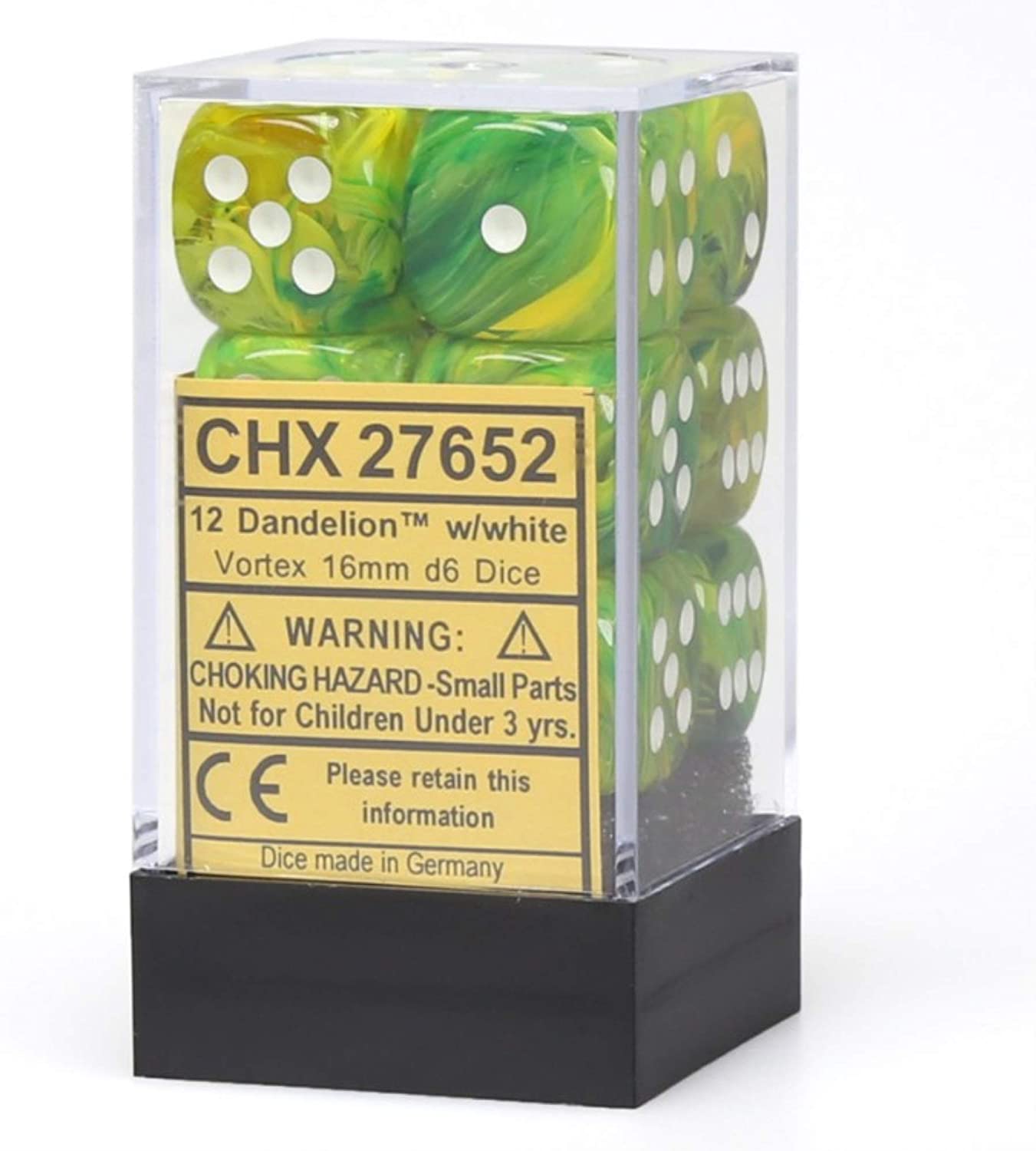 Chessex Dice: D6 Block 16mm - Vortex - Dandy with White (CHX 27652) - Gamescape