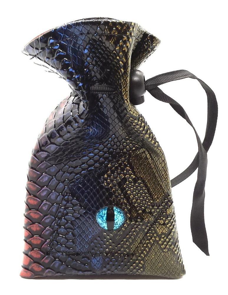 Dragon Eye Dice Bag Spectral Dragon Blue & Gold - Gamescape