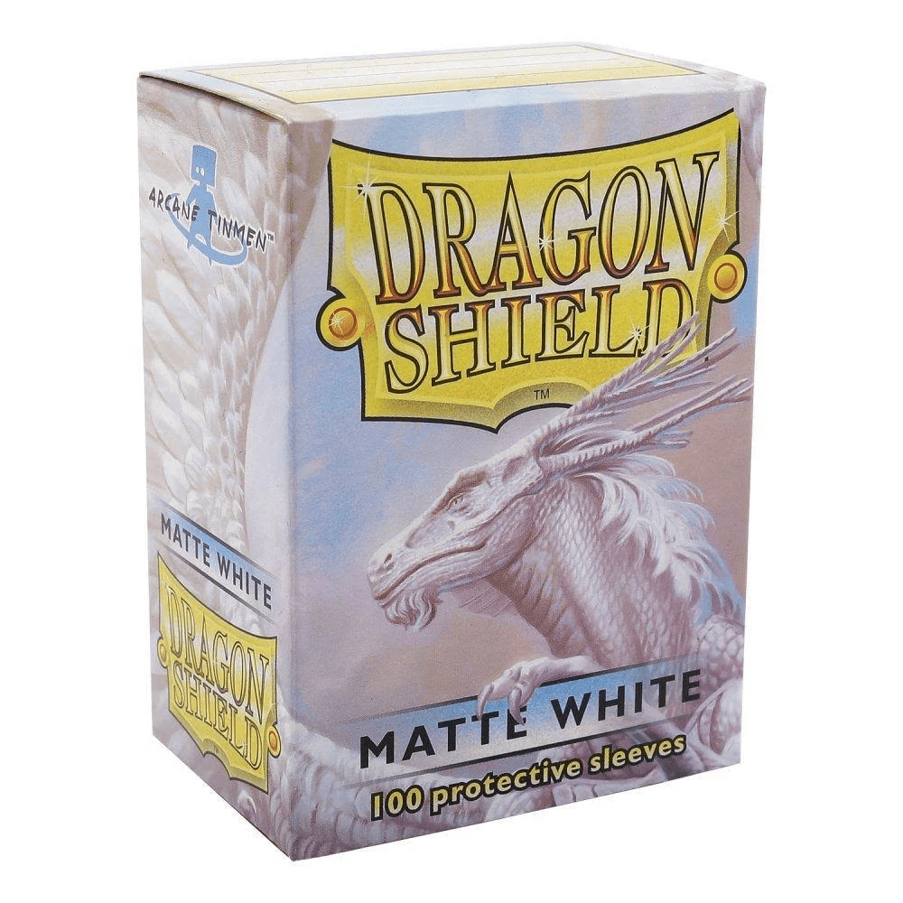 Dragon Shield 100 Count Sleeves Standard Matte White - Gamescape