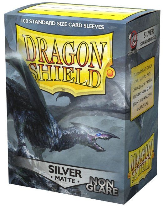 Dragon Shield 100 Count Sleeves Standard Non-Glare Matte Silver - Gamescape