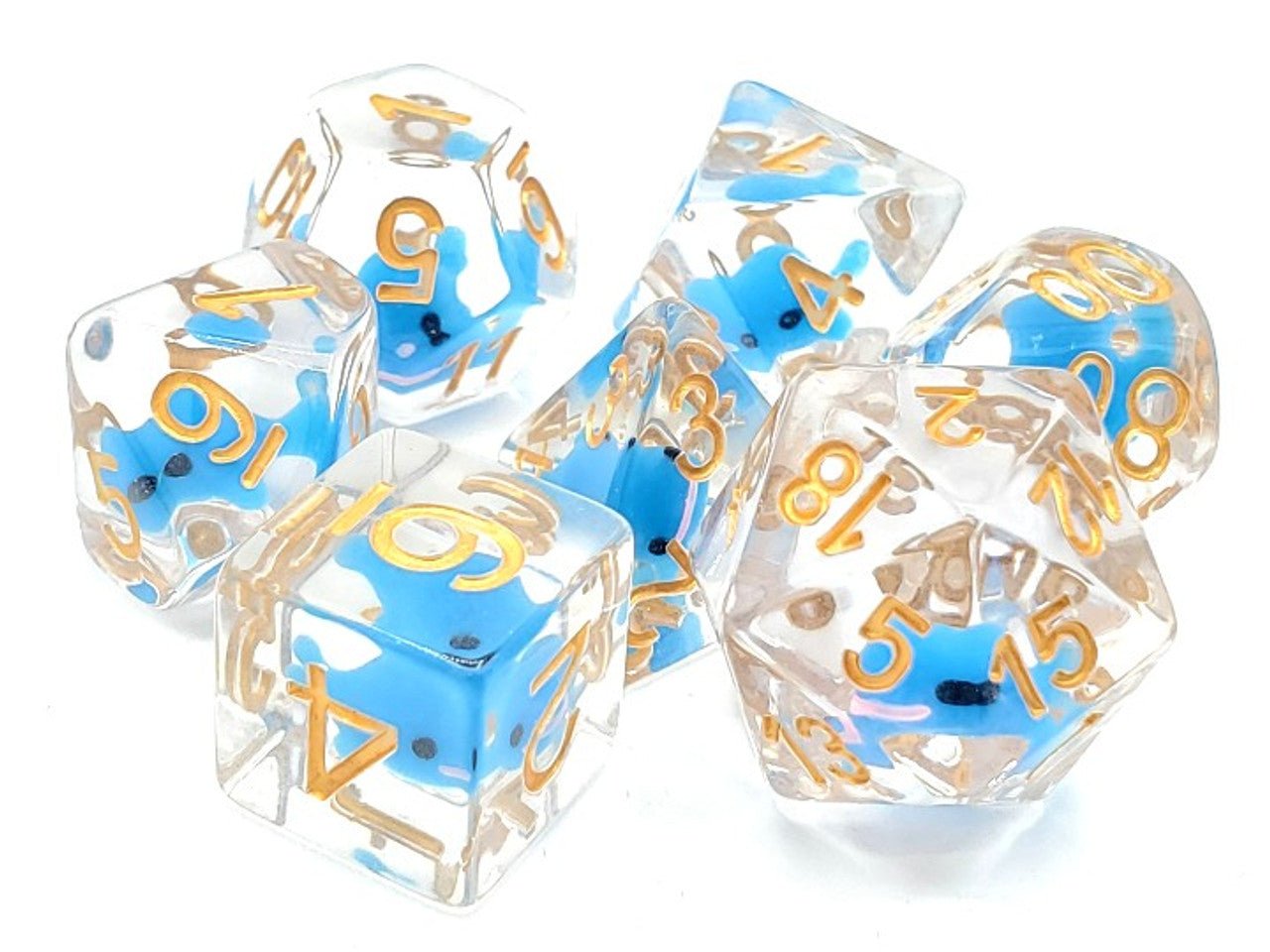 Old School Dice: 7 Die Set - Animal Kingdom - Baby Whale - Gamescape