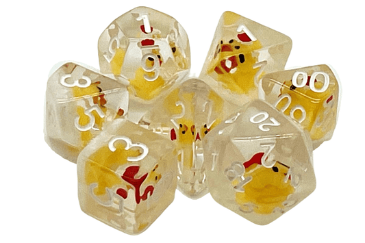 Old School Dice: 7 Die Set - Animal Kingdom - Holiday Duck - Gamescape