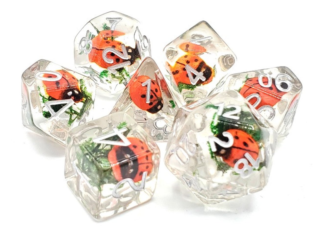 Old School Dice: 7 Die Set - Animal Kingdom - Ladybug Dance - Gamescape