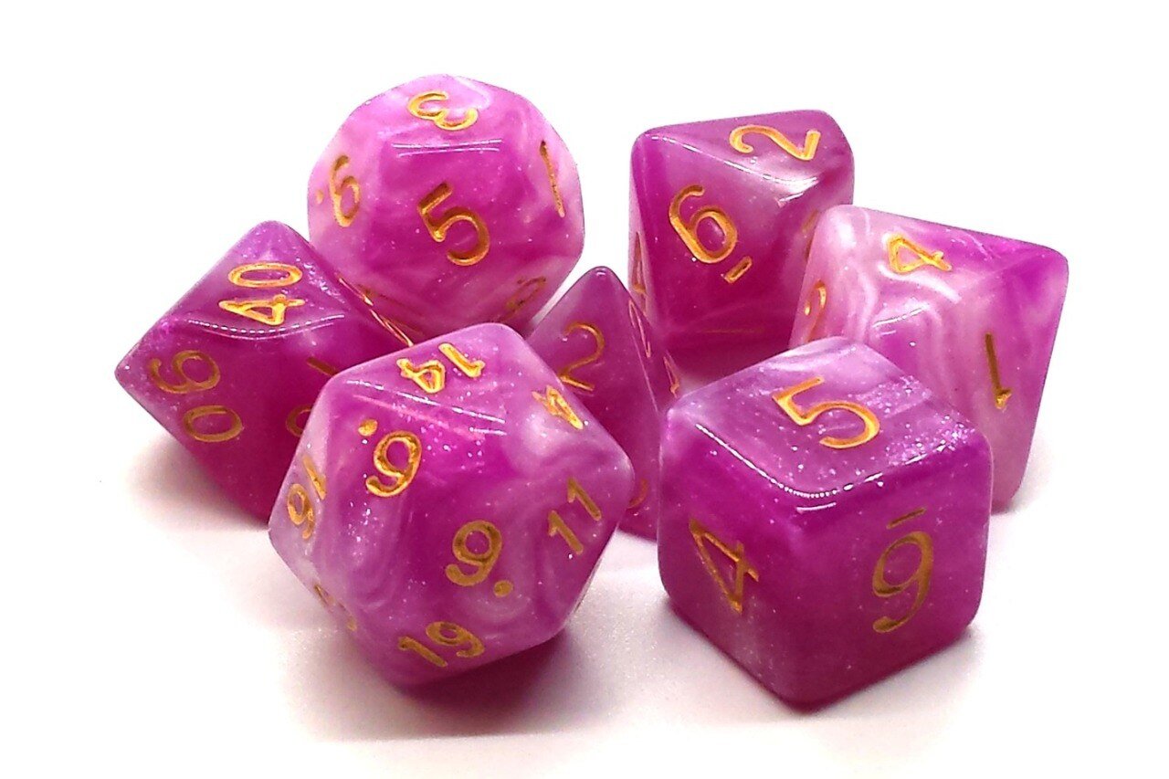 Old School Dice: 7 Die Set - Galaxy - First Kiss - Gamescape