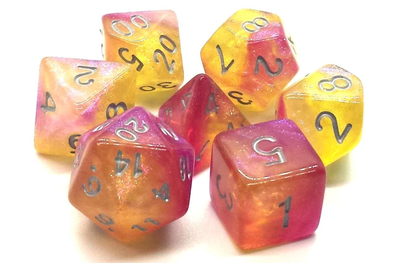 Old School Dice: 7 Die Set - Galaxy - Supernova - Gamescape