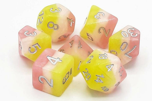 Old School Dice: 7 Die Set - Gradients - Lemonade Stand - Gamescape