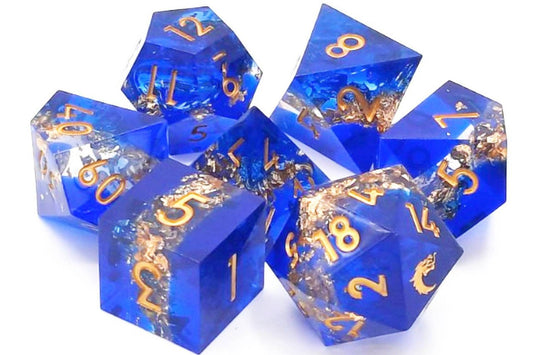 Old School Dice: 7 Die Set - Sharp Edged - Majestic Court - Gamescape