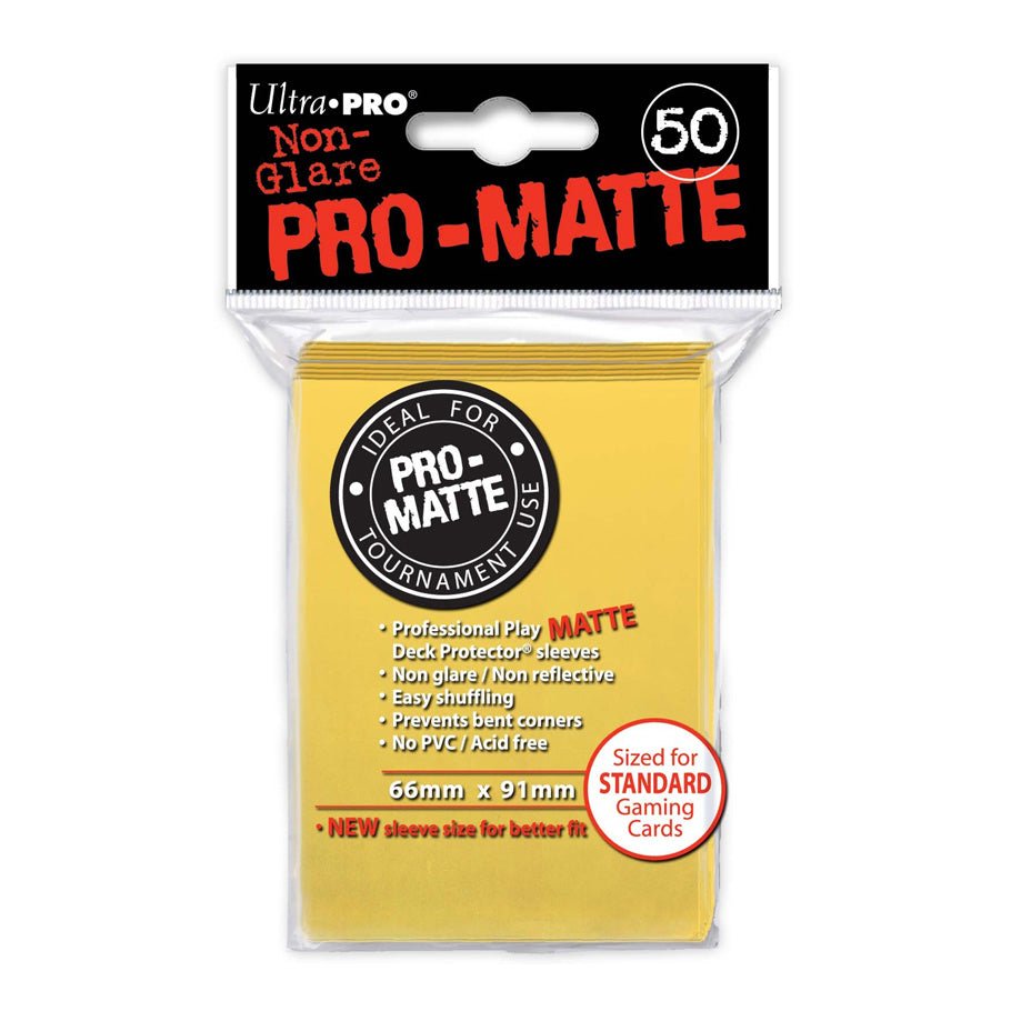 Ultra PRO Deck Protectors Pro-Matte Standard Size 50 Count Yellow - Gamescape
