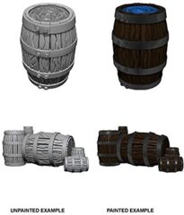 WizKids Deep Cuts Unpainted Miniatures: Barrel And Pile Of Barrels (Wave 5) - Gamescape