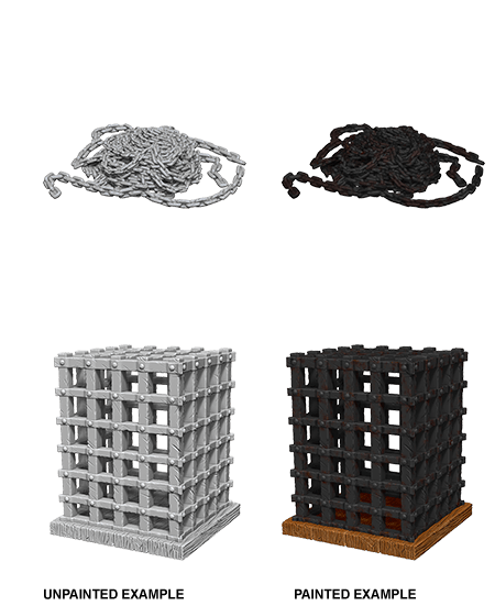 WizKids Deep Cuts Unpainted Miniatures: Cage & Chains (Wave 6) - Gamescape